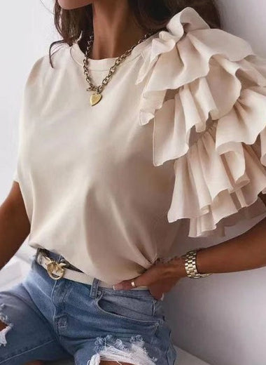 Sweet Carnation Ruffle Top