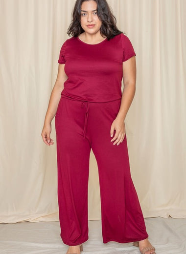 Short Sleeve Jumpsuit W/Pocket