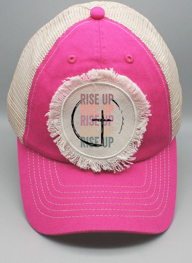 Rise Up Circle Cross Graphic Patch Hat