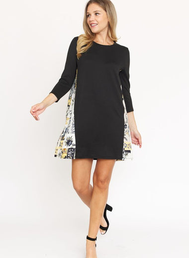 Side Contrast A Line Tunic Dress