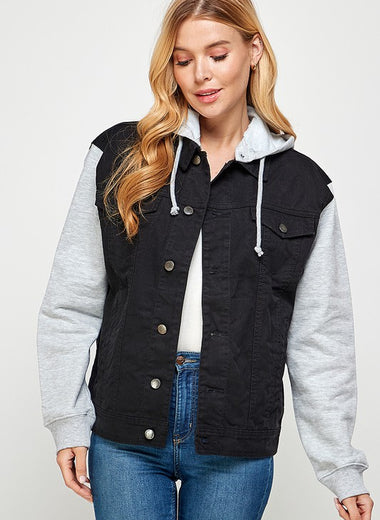 Jennifer Denim and Fleece Hoodie