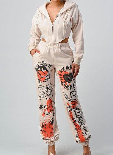 Rachel Graphic Pant Set