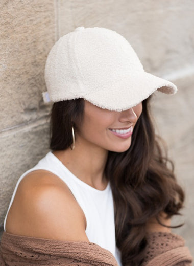 Boucle Sherpa Teddy Bear Knit Ball Cap