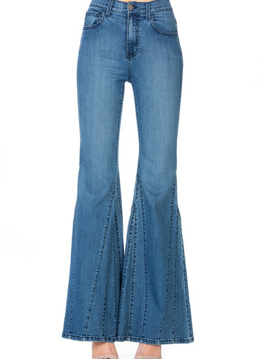 flare jean bell bottom wide leg denim pants