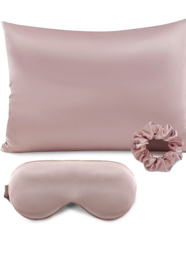 Satin Pillowcase Sleep Mask Scrunchie Gift Set