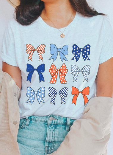 Bows Ribbons Fourth Of July Graphic T Shirts