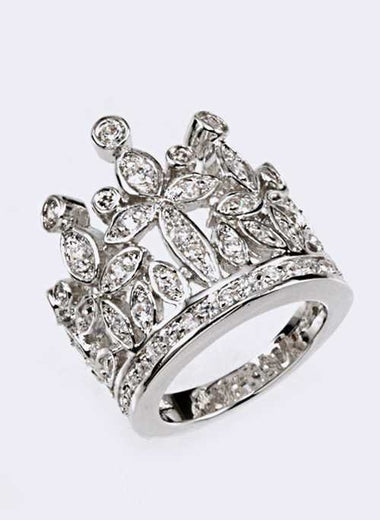 Cubic Zirconia Crown Ring