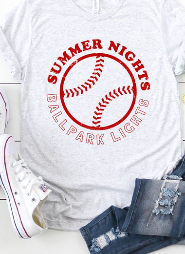 Summer Nights and Ballpark Lights Baseball Graphic