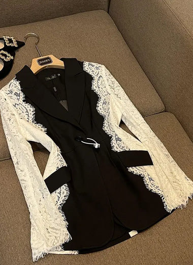 Zola-Lace Sleeve Blazer