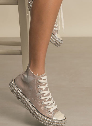 D-CHANTEL-HIGH TOP, STUDS, SNEAKERS