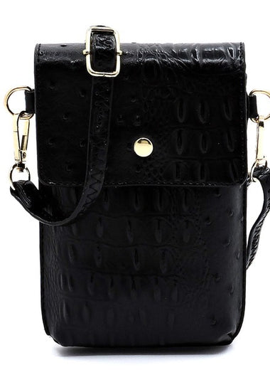 Ostrich Croc Crossbody Cell Phone Case