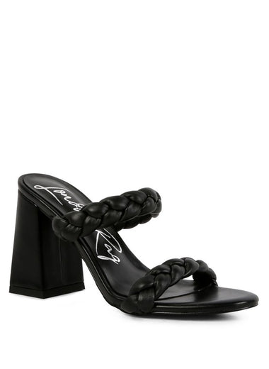 MI AMOR BRAIDED STRAP HIGH BLOCK HEELS