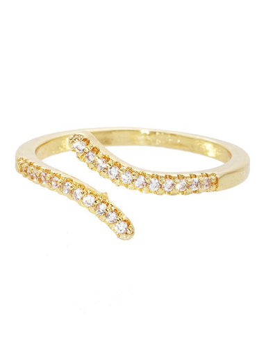 CZ Gold-Dipped Open Adjustable Ring