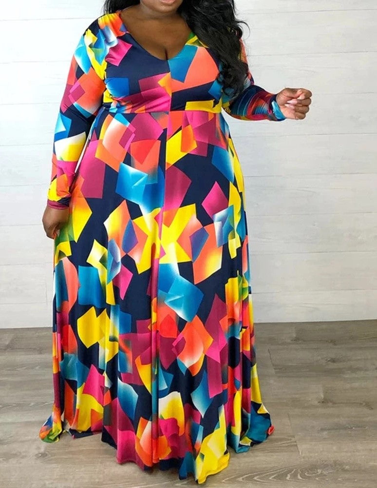 Deanna-Abstract print Maxi Dress is the perfect pick me up for those gloomy quarantine days! 