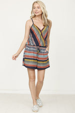 Plus Elle-Spaghetti Strap Front Wrap Romper