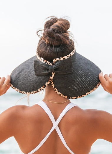 Leopard Trim Foldable Bow Visors
