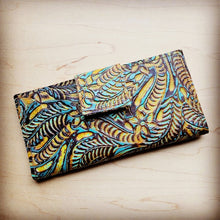 Leather Wallet in Dallas Turquoise w/ Snap