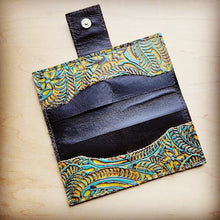 Leather Wallet in Dallas Turquoise w/ Snap