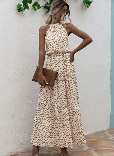 Womens Polka Dot Maxi Dress