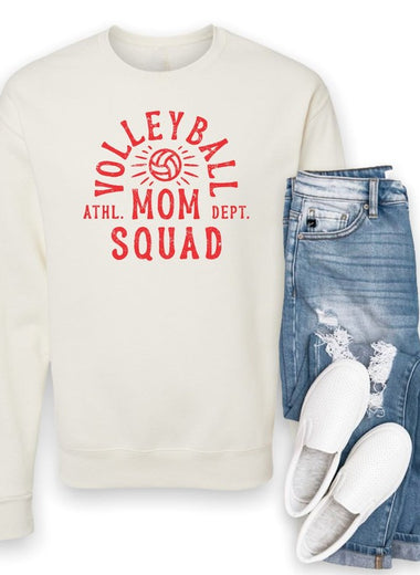 Red Print Mom Squad Volleyball Ath Department
