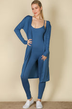 Relaxed Ribbed Cardigan & Jumpsuit Set