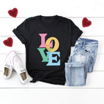 Love Colorful Short Sleeve Graphic Tee