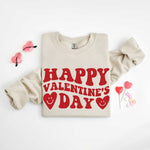 Happy Valentine's Day Heart Graphic Sweatshirt