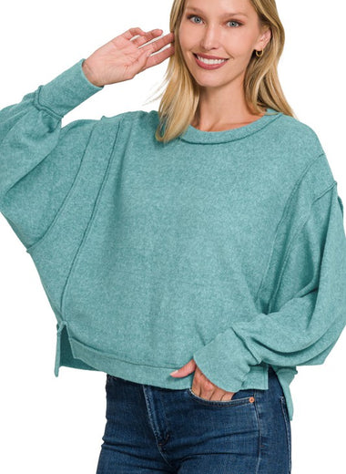 Brushed Melange Hacci Oversized Sweater