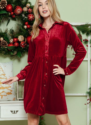 Velvet long sleeve dress