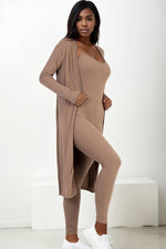 Relaxed Ribbed Cardigan & Jumpsuit Set