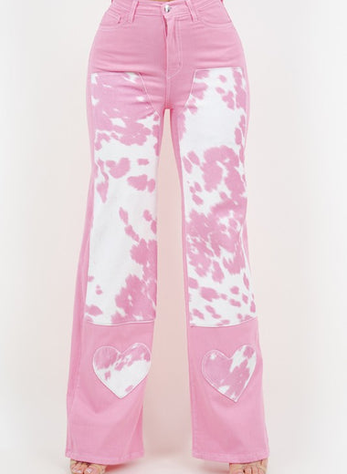 Riley -Wide Leg Jean in Pink
