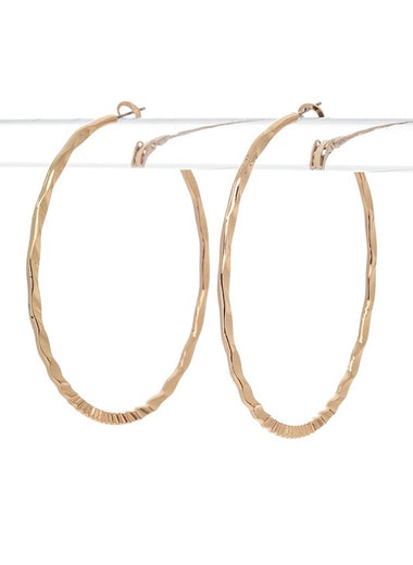 Wavy Textured Fashion Hoop Earrings