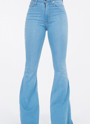 Bell Bottom Jean in Light Blue