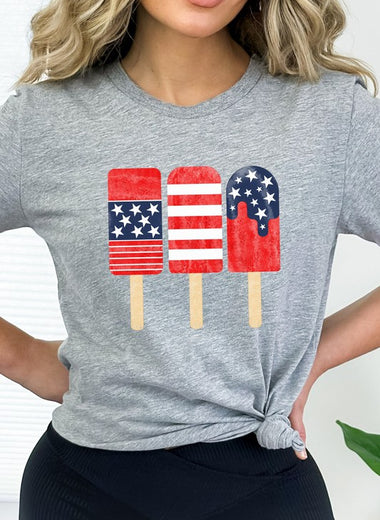 Patriotic American Flag Popsicles PLUS Graphic Tee