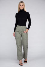 Evelyn  Elastic-Waist Cargo Pants