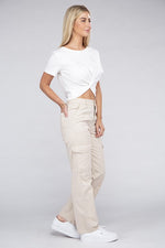 Evelyn  Elastic-Waist Cargo Pants