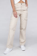 Evelyn  Elastic-Waist Cargo Pants