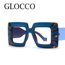 Blue Clear Striped oversized glasses