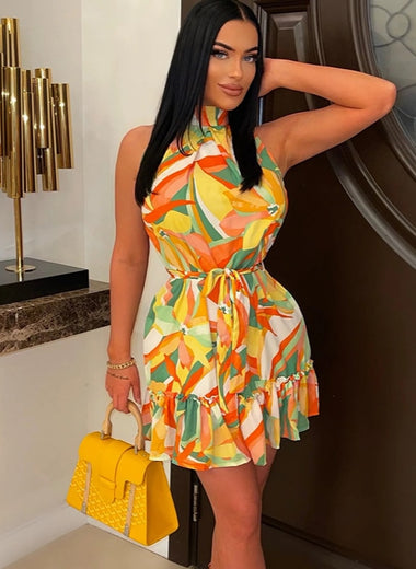 Grace Pleated Swing Hem Mini Dresses