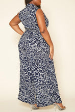 McKenzie- Plus Size Abstract Print Wide Flare Jumpsuit