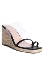 CLEAR PATH TOE RING ESPADRILLES WEDGE SANDALS