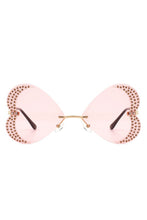 Rimless Butterfly Tinted Fashion Women Sunglasses