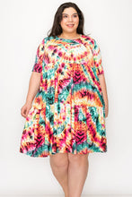EXTRA PLUS SIZE SHORT SLEEVES TIERED RUFFLE DRESS