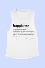 HAPPINESS DEFINITION GRAPHIC MUSCLE TANK