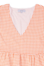 Alana-Gingham checked tiered dress