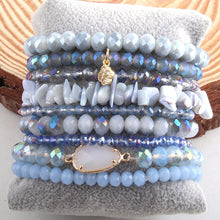 Janelle  Glass & Crystal Bracelet Set Glass Crystal 9pc