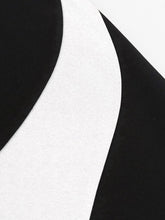 White Black Patchwork Dresses Plus Size 4XL O Neck Cut Out Short Sleeve Women Bodycon Knee Legnth Office Evening Party Otufits